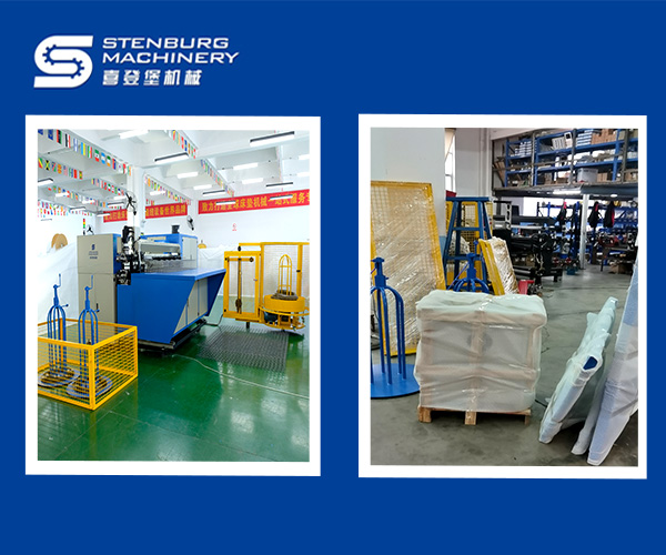 Embalaje de maquinaria y equipos de muelles de colchón para clientes extranjeros (Stenburg Mattress Machinery)